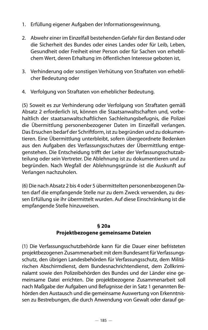 Seite 189 des Verfassungsschutzbericht 2018 Mecklenburg-Vorpommern