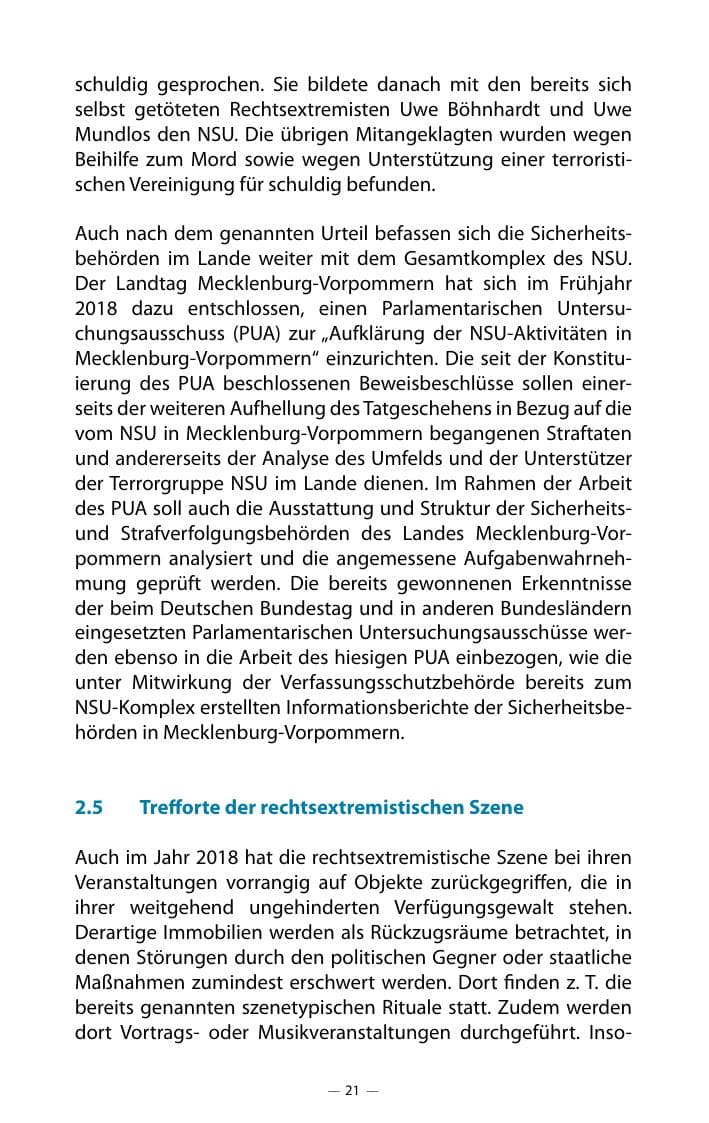 Seite 25 des Verfassungsschutzbericht 2018 Mecklenburg-Vorpommern