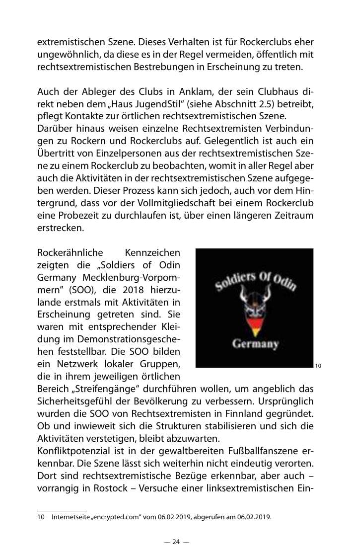 Seite 28 des Verfassungsschutzbericht 2018 Mecklenburg-Vorpommern