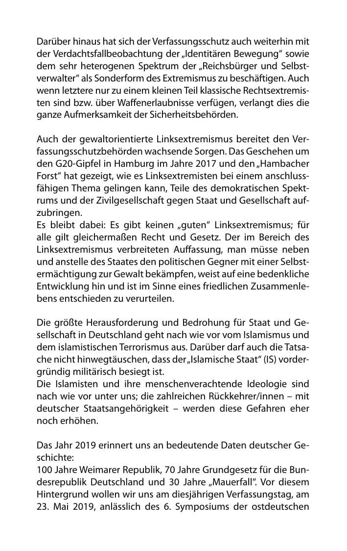 Seite 6 des Verfassungsschutzbericht 2018 Mecklenburg-Vorpommern