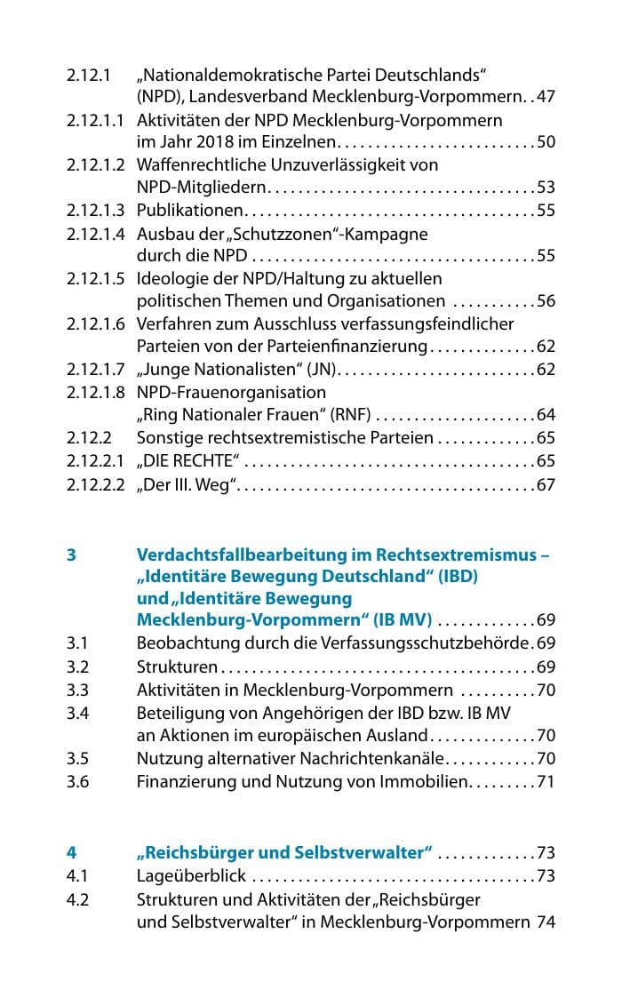 Seite 9 des Verfassungsschutzbericht 2018 Mecklenburg-Vorpommern