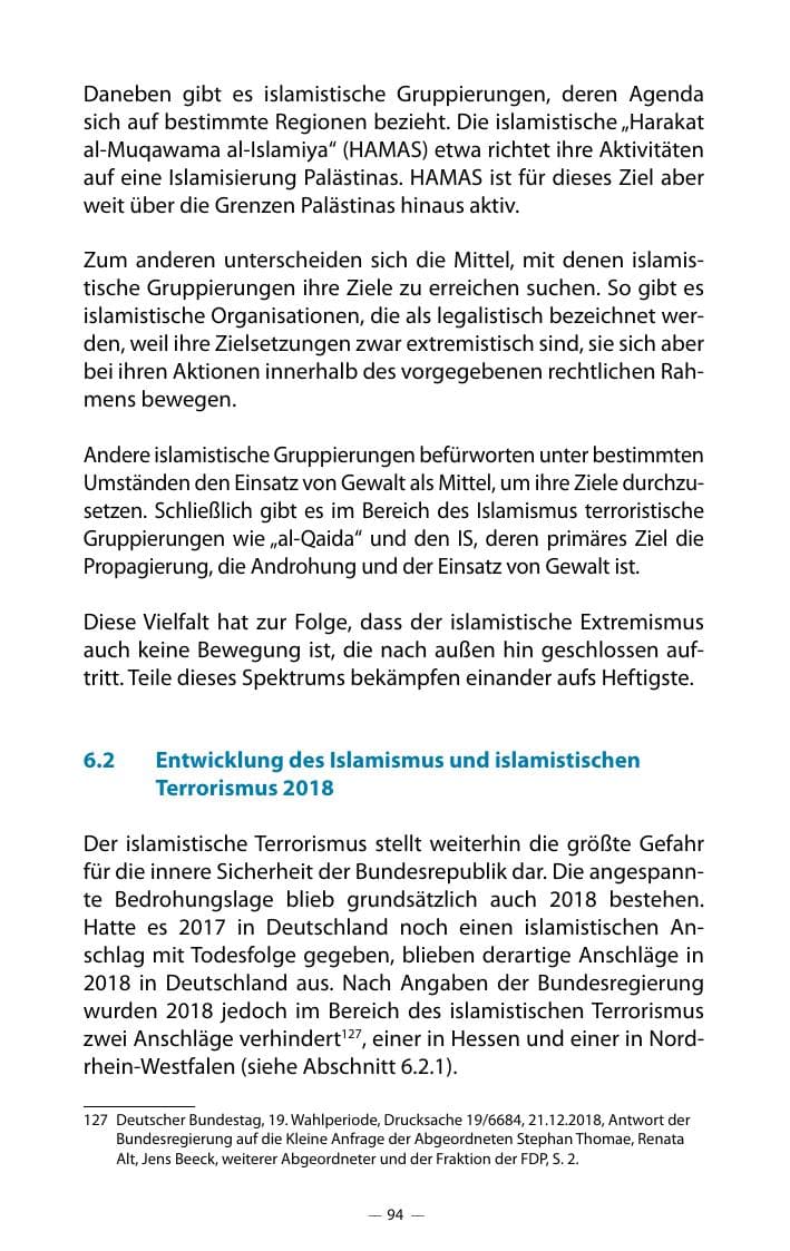 Seite 98 des Verfassungsschutzbericht 2018 Mecklenburg-Vorpommern