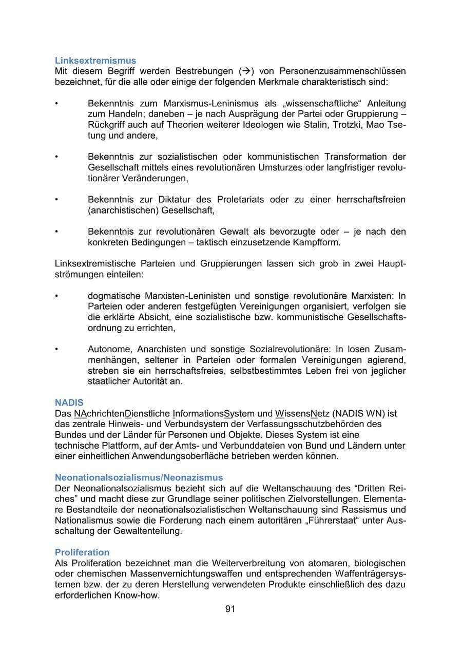 Seite 94 des Verfassungsschutzbericht 2019 Mecklenburg-Vorpommern