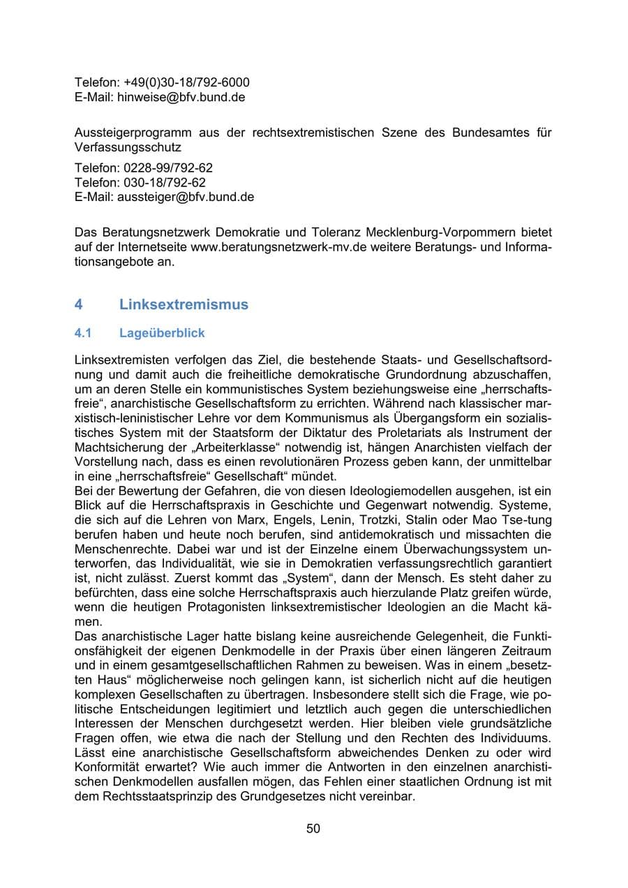 Seite 53 des Verfassungsschutzbericht 2020 Mecklenburg-Vorpommern