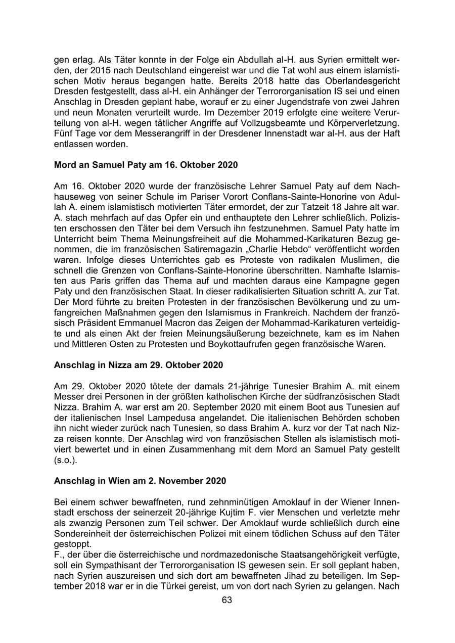 Seite 66 des Verfassungsschutzbericht 2020 Mecklenburg-Vorpommern
