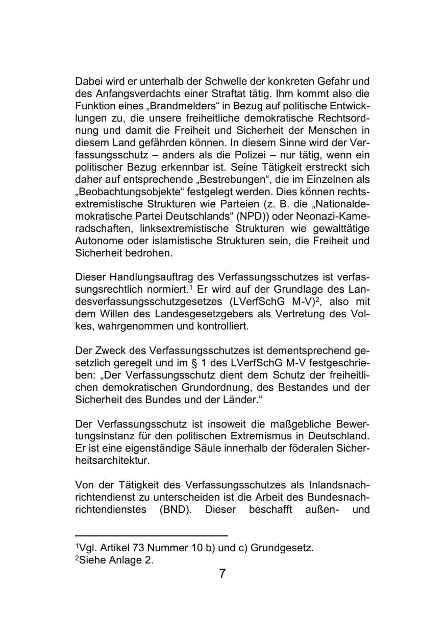 Seite 11 des Verfassungsschutzbericht 2021 Mecklenburg-Vorpommern