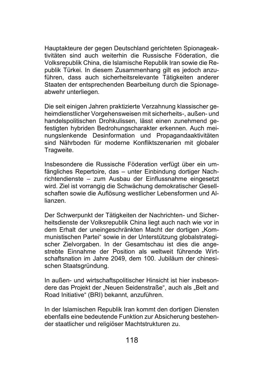 Seite 122 des Verfassungsschutzbericht 2021 Mecklenburg-Vorpommern