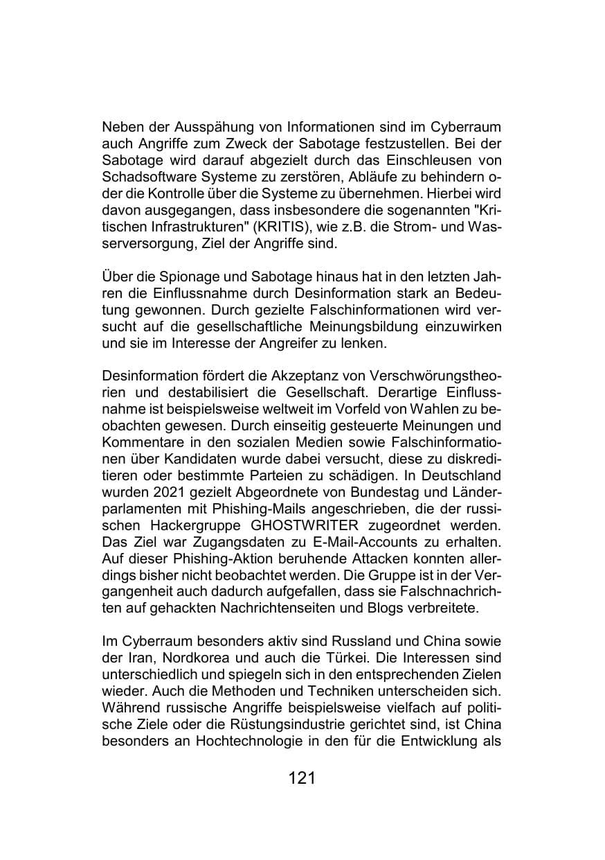 Seite 125 des Verfassungsschutzbericht 2021 Mecklenburg-Vorpommern