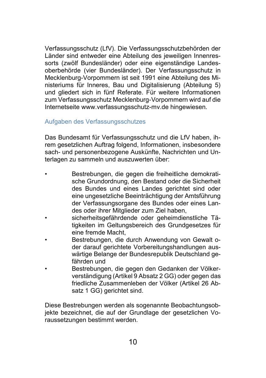 Seite 14 des Verfassungsschutzbericht 2021 Mecklenburg-Vorpommern