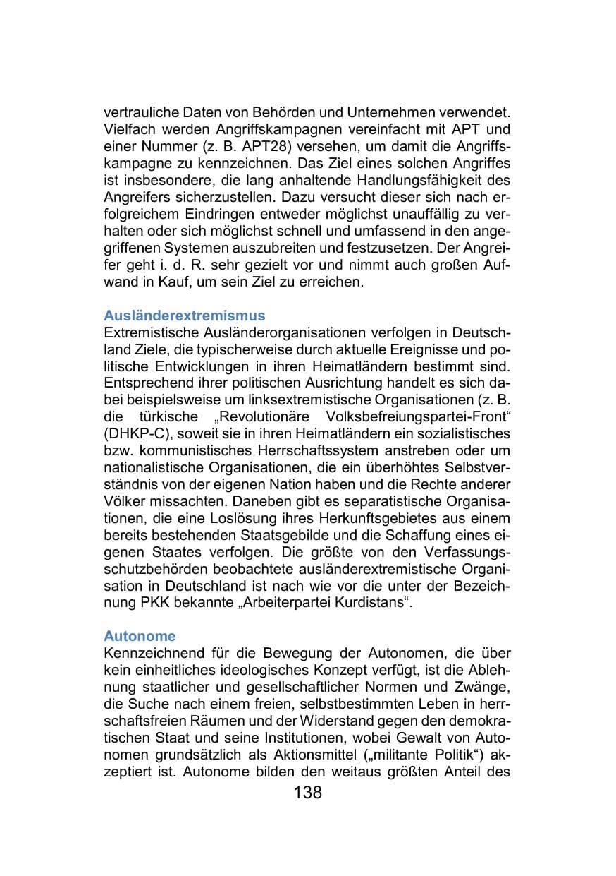 Seite 142 des Verfassungsschutzbericht 2021 Mecklenburg-Vorpommern