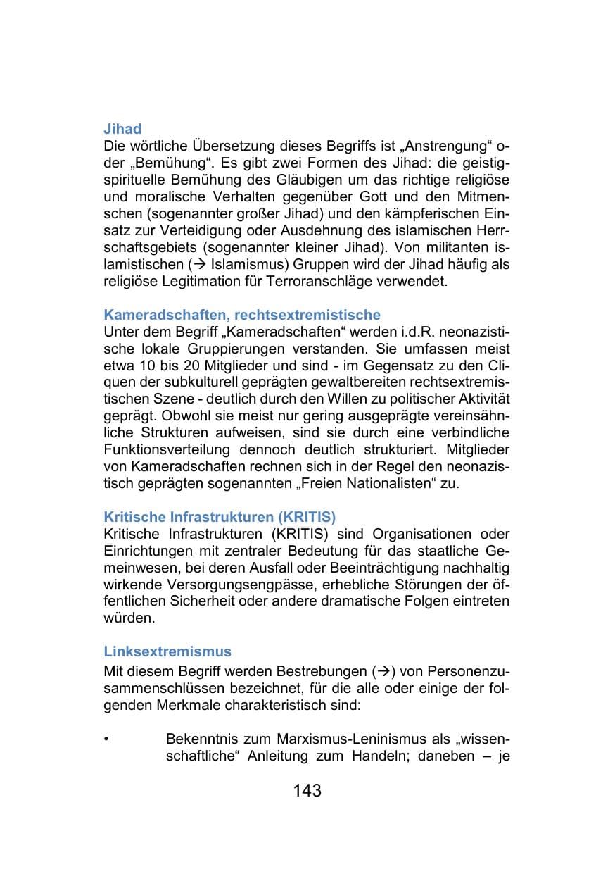 Seite 147 des Verfassungsschutzbericht 2021 Mecklenburg-Vorpommern