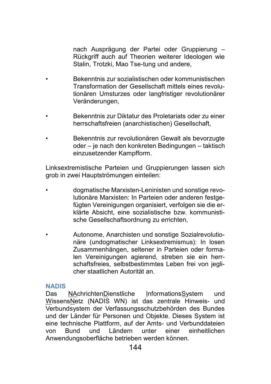 Seite 148 des Verfassungsschutzbericht 2021 Mecklenburg-Vorpommern