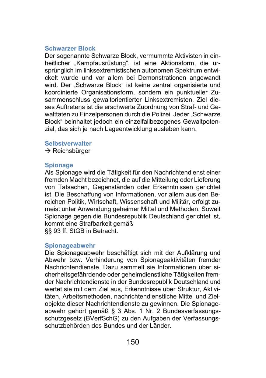 Seite 154 des Verfassungsschutzbericht 2021 Mecklenburg-Vorpommern