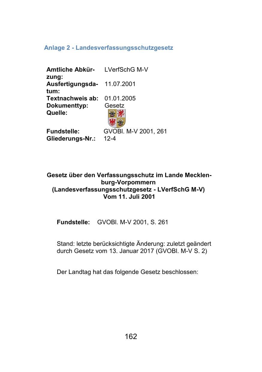 Seite 166 des Verfassungsschutzbericht 2021 Mecklenburg-Vorpommern