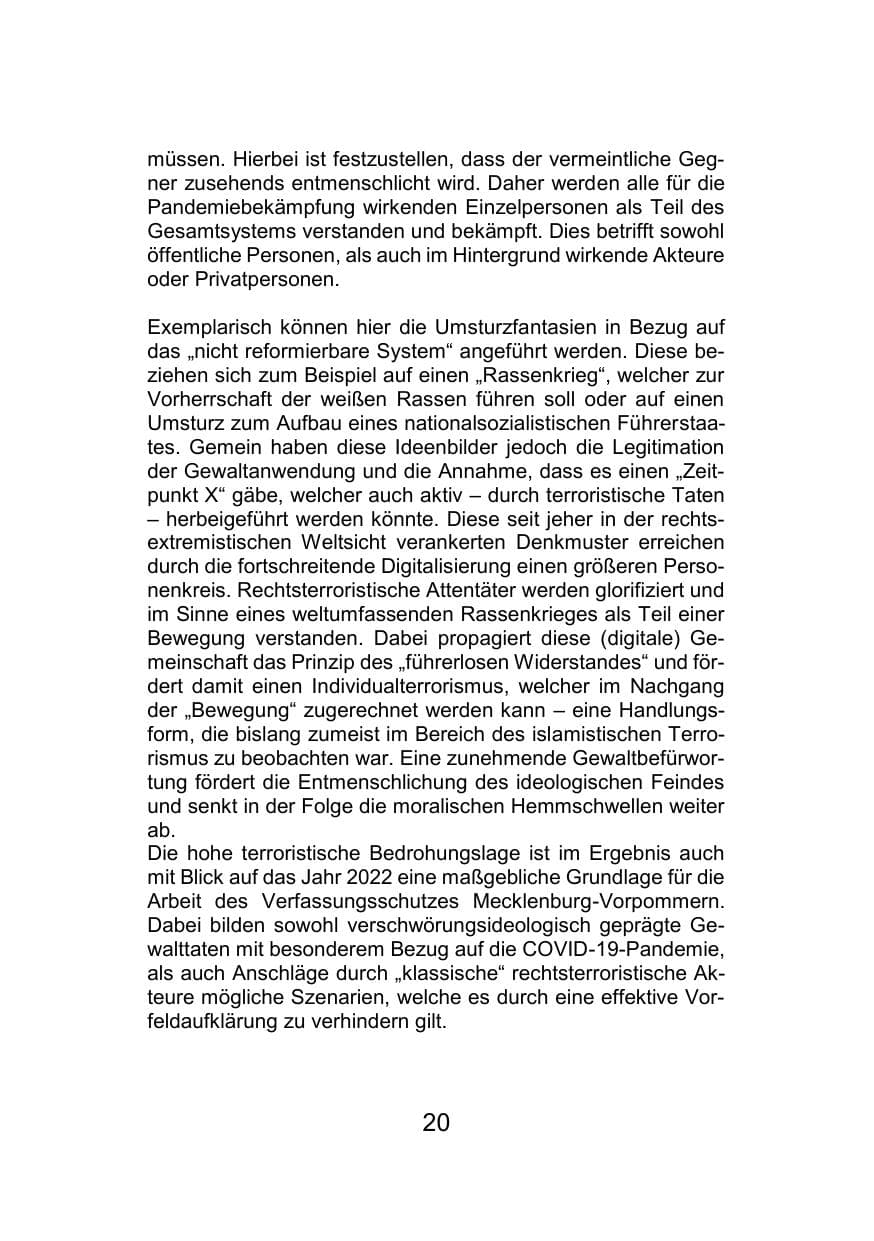 Seite 24 des Verfassungsschutzbericht 2021 Mecklenburg-Vorpommern