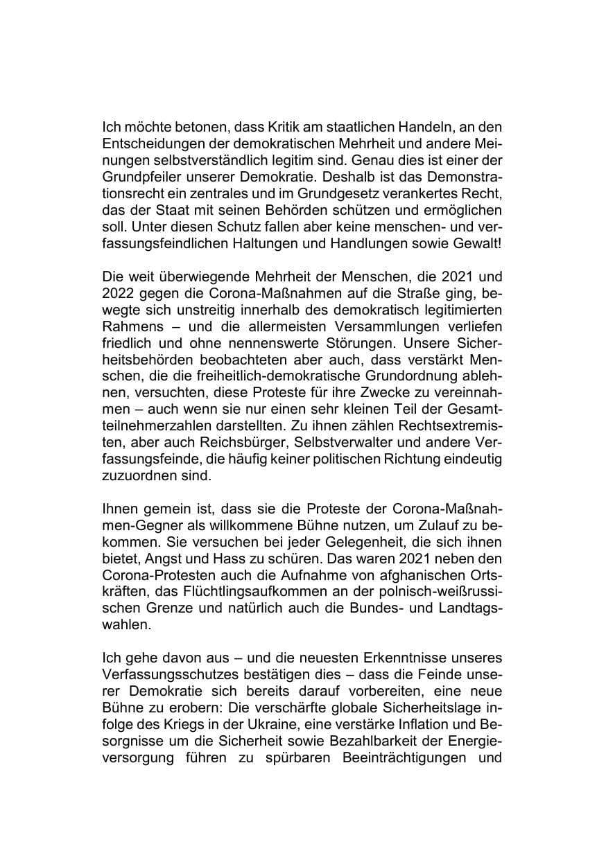 Seite 4 des Verfassungsschutzbericht 2021 Mecklenburg-Vorpommern
