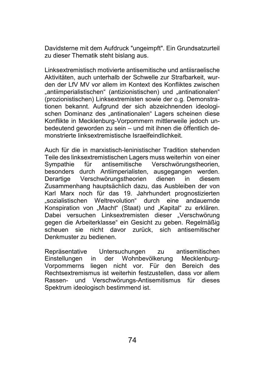 Seite 78 des Verfassungsschutzbericht 2021 Mecklenburg-Vorpommern