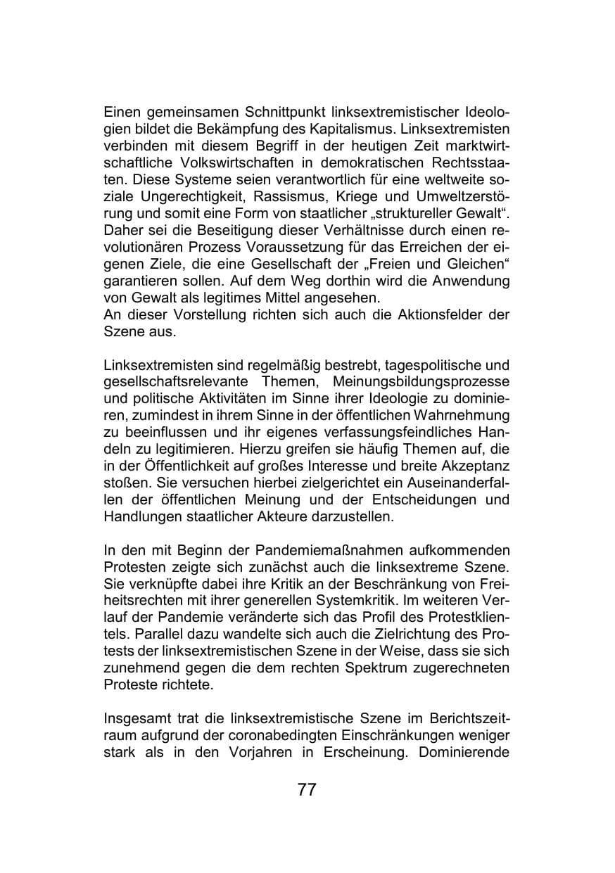 Seite 81 des Verfassungsschutzbericht 2021 Mecklenburg-Vorpommern