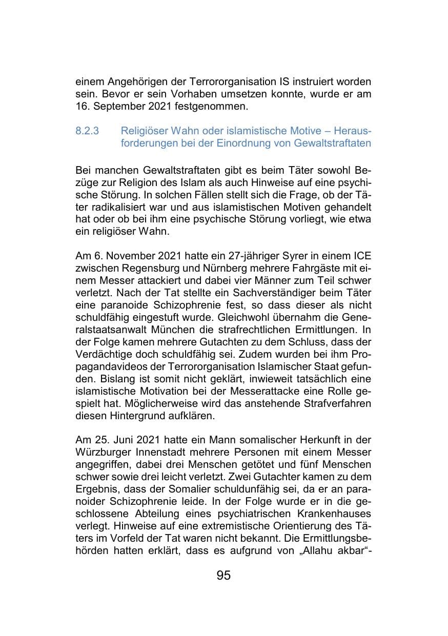 Seite 99 des Verfassungsschutzbericht 2021 Mecklenburg-Vorpommern
