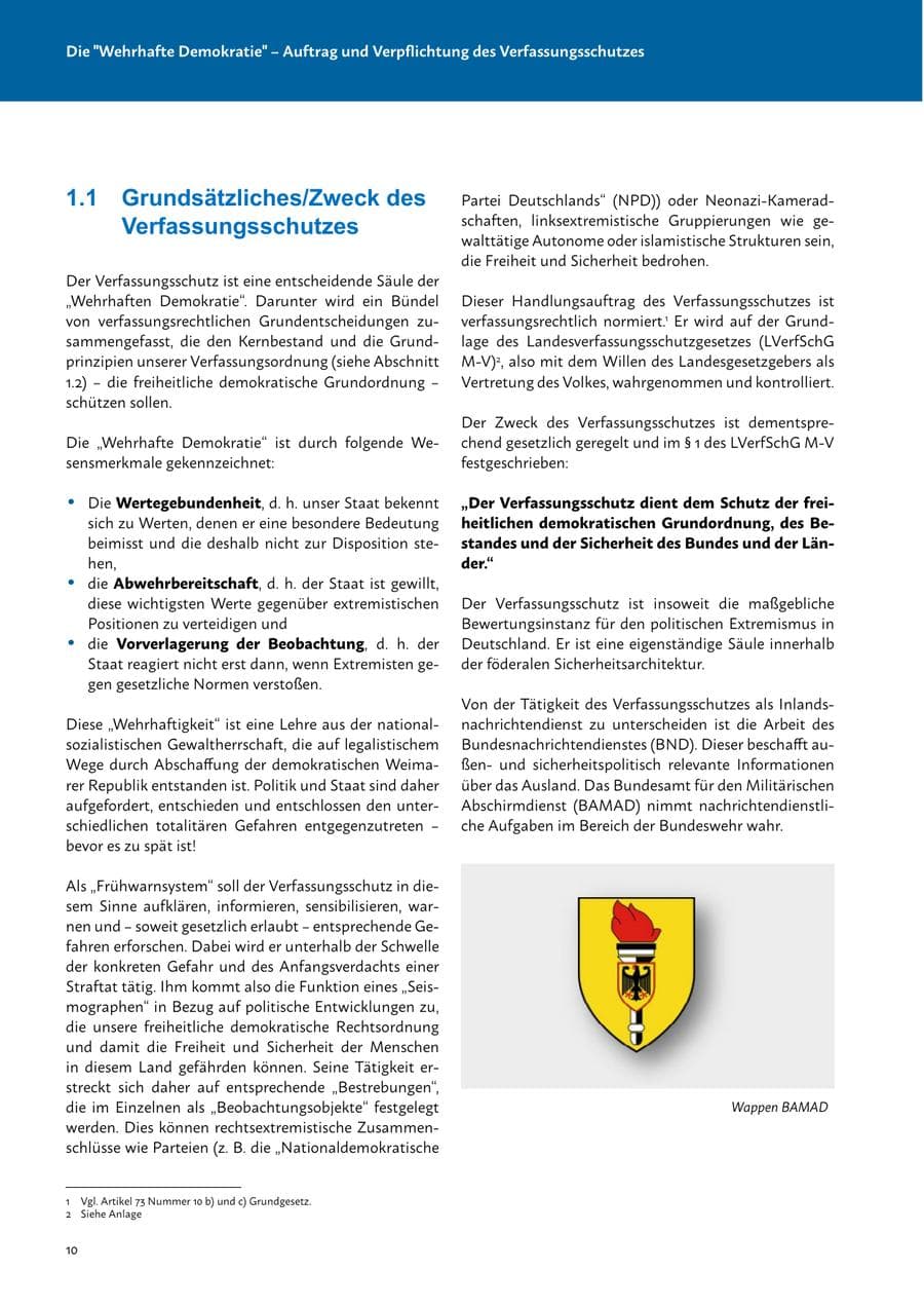 Seite 12 des Verfassungsschutzbericht 2022 Mecklenburg-Vorpommern