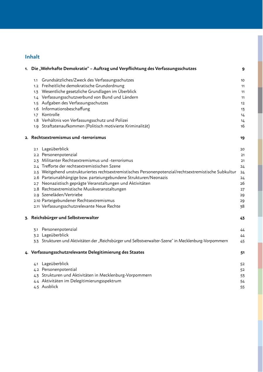 Seite 5 des Verfassungsschutzbericht 2022 Mecklenburg-Vorpommern