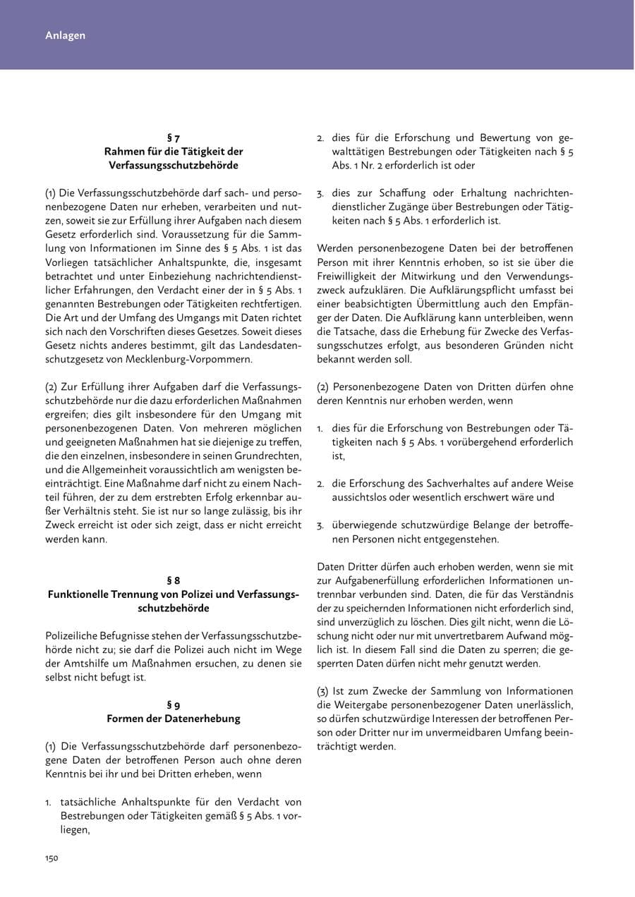 Seite 152 des Verfassungsschutzbericht 2023 Mecklenburg-Vorpommern