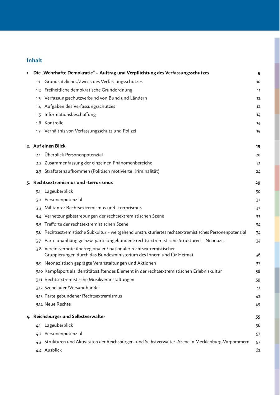 Seite 5 des Verfassungsschutzbericht 2023 Mecklenburg-Vorpommern