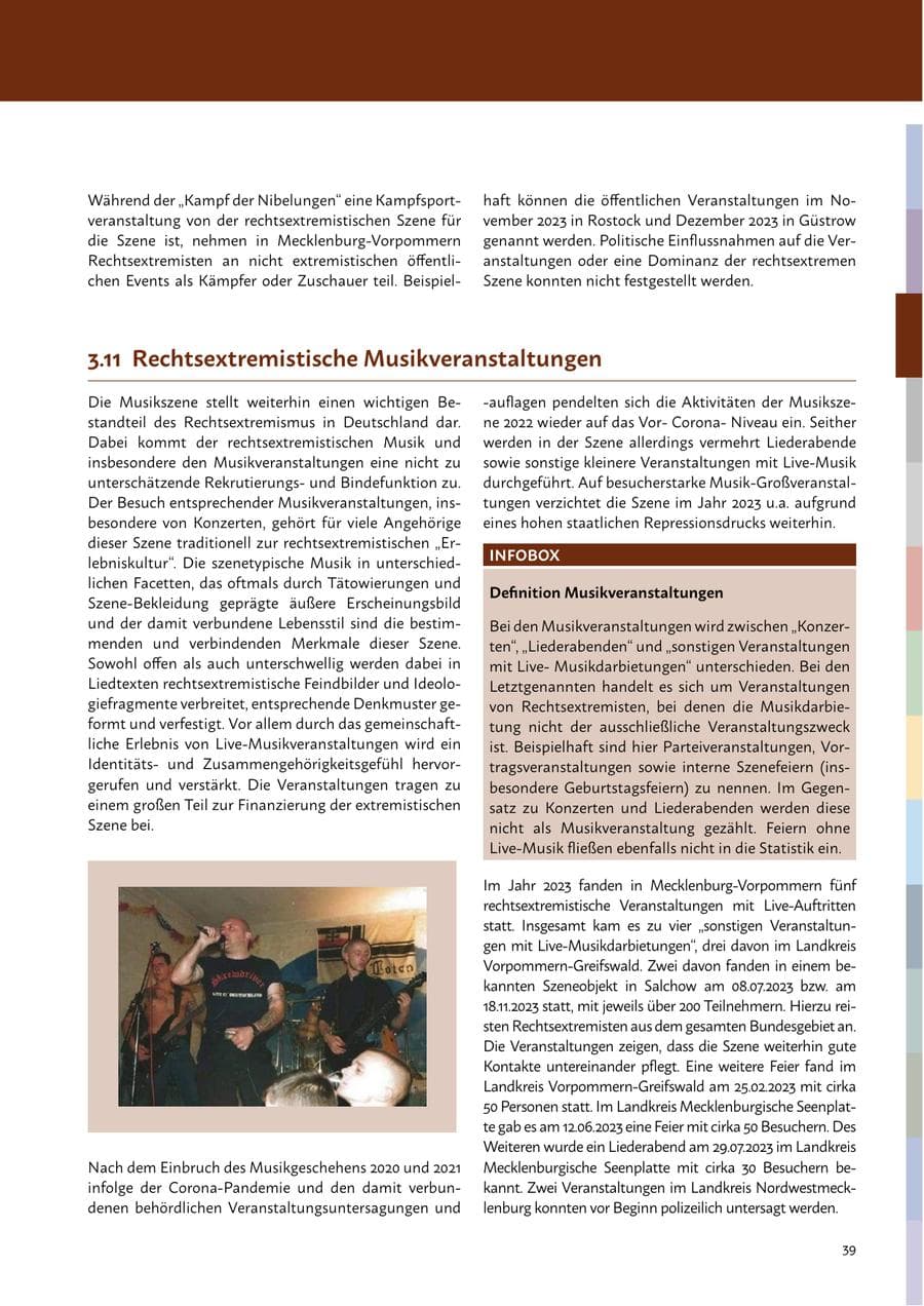 Seite 41 des Verfassungsschutzbericht 2023 Mecklenburg-Vorpommern