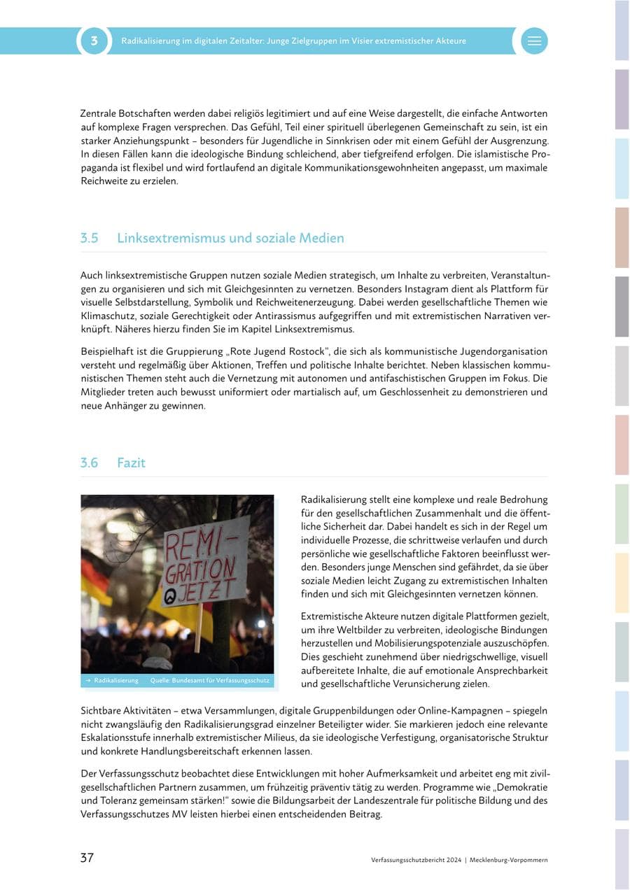 Seite 37 des Verfassungsschutzbericht 2024 Mecklenburg-Vorpommern