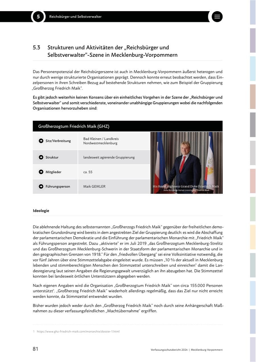 Seite 81 des Verfassungsschutzbericht 2024 Mecklenburg-Vorpommern