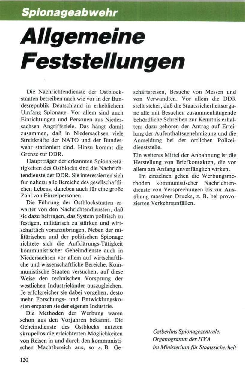Seite 121 des Verfassungsschutzbericht 1984 Niedersachsen