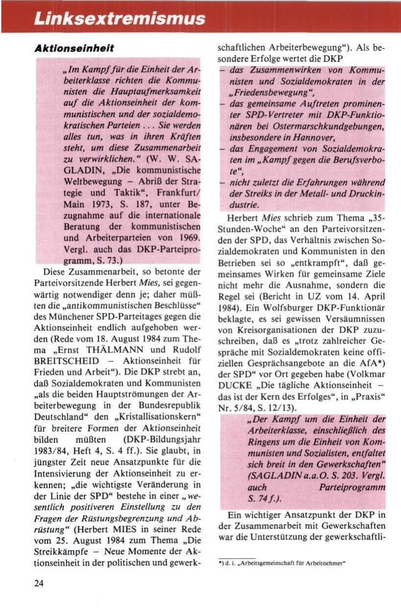 Seite 25 des Verfassungsschutzbericht 1984 Niedersachsen