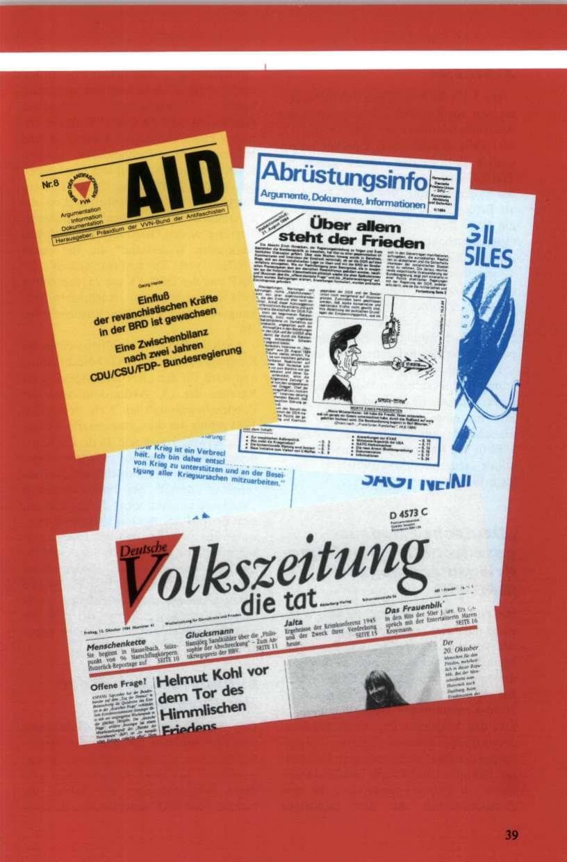 Seite 40 des Verfassungsschutzbericht 1984 Niedersachsen