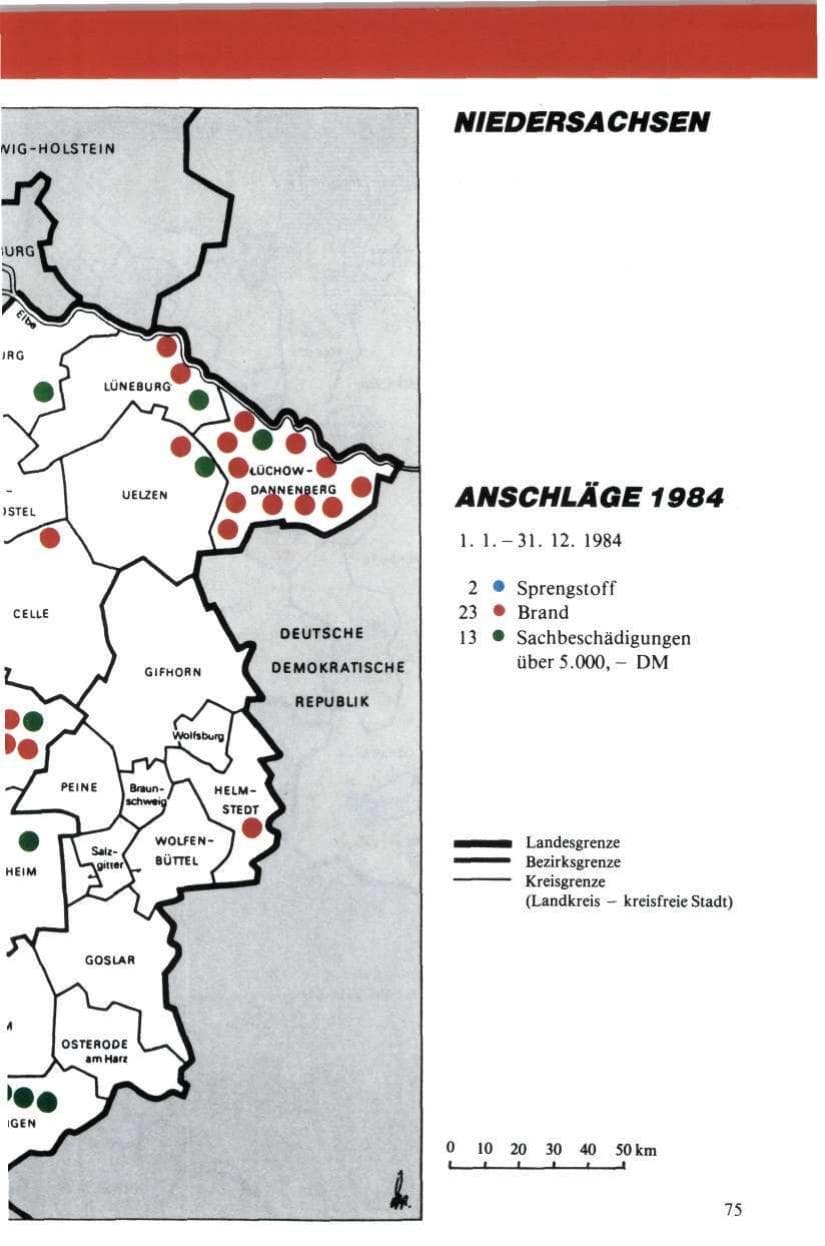 Seite 76 des Verfassungsschutzbericht 1984 Niedersachsen