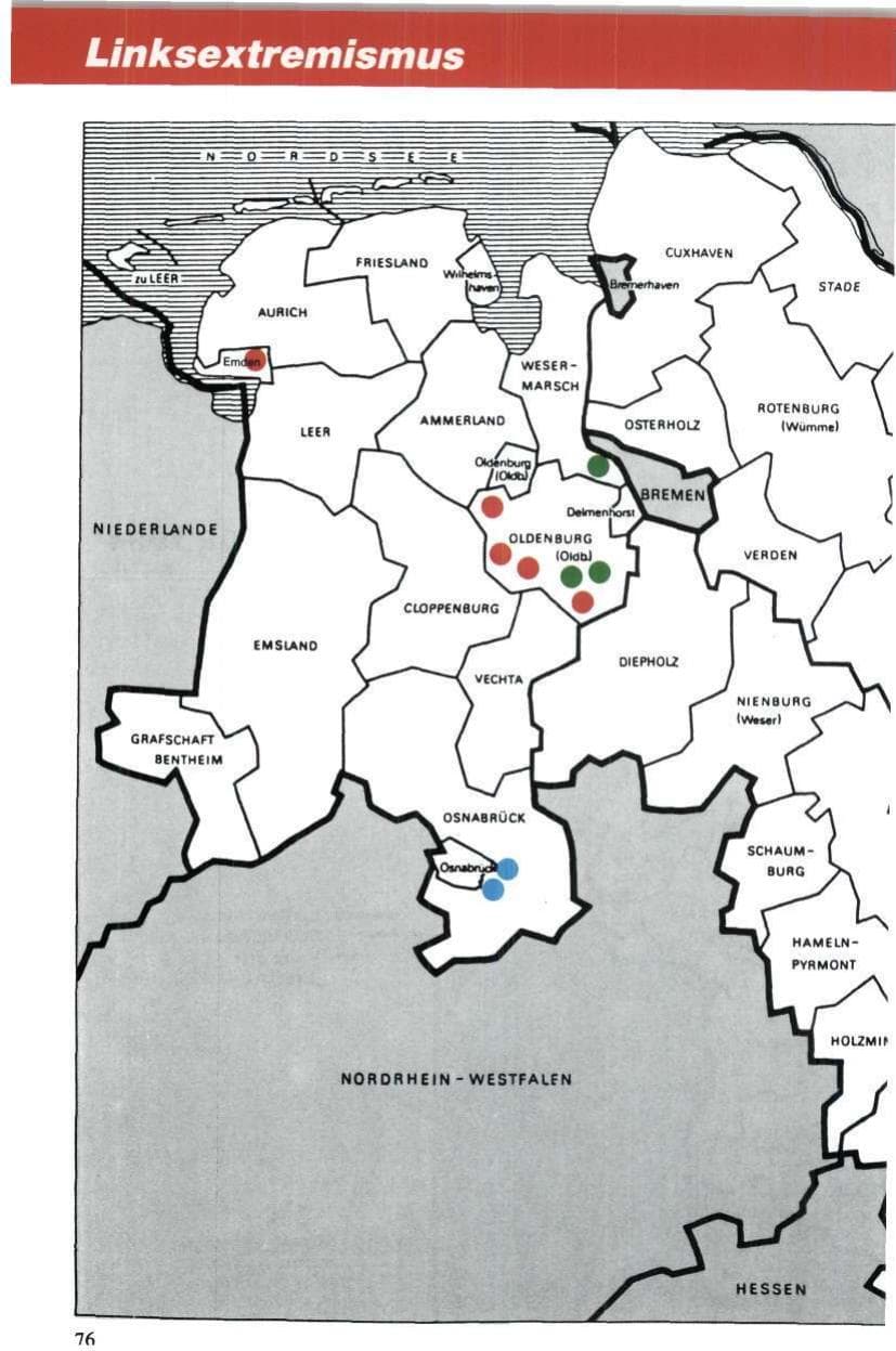 Seite 77 des Verfassungsschutzbericht 1984 Niedersachsen