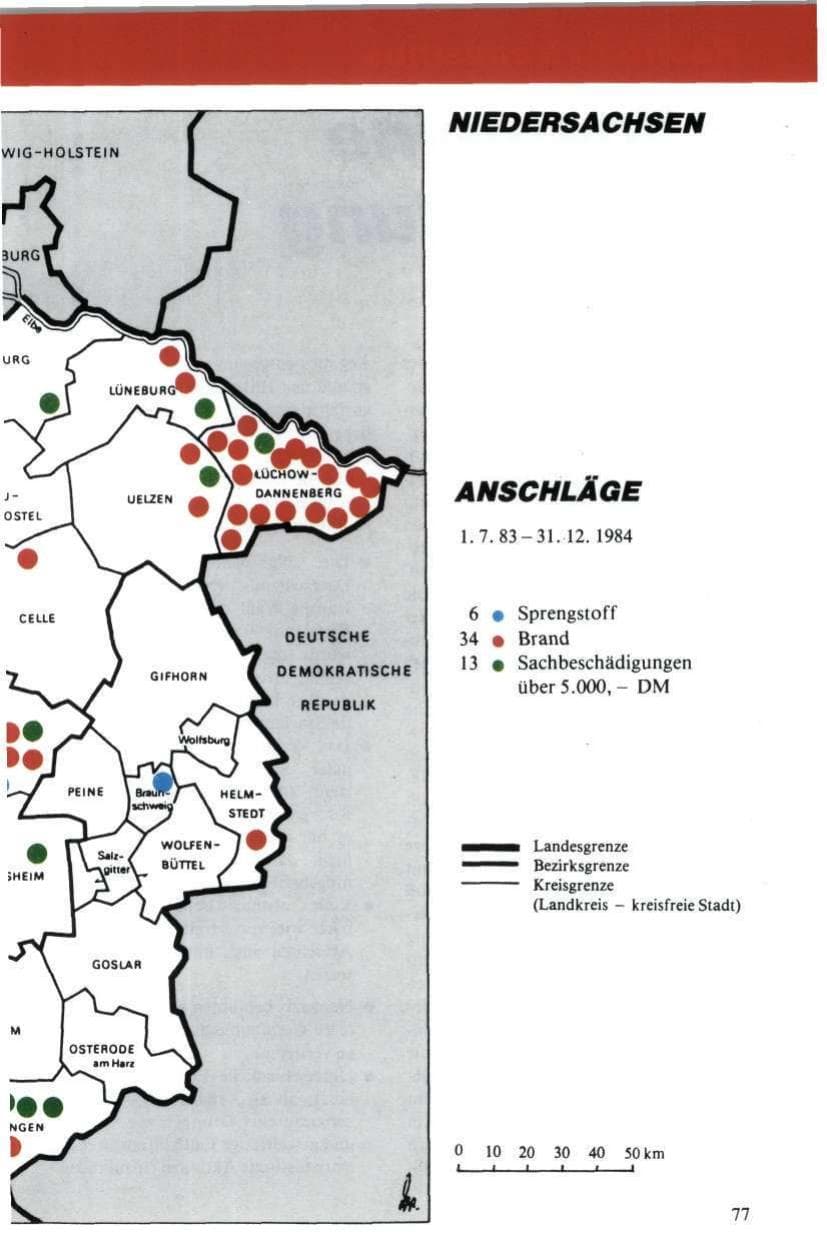 Seite 78 des Verfassungsschutzbericht 1984 Niedersachsen