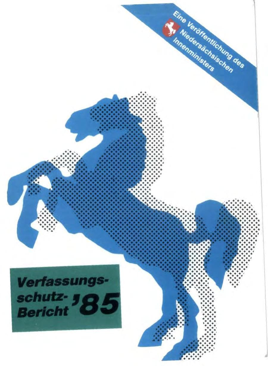 Seite 1 des Verfassungsschutzbericht 1985 Niedersachsen