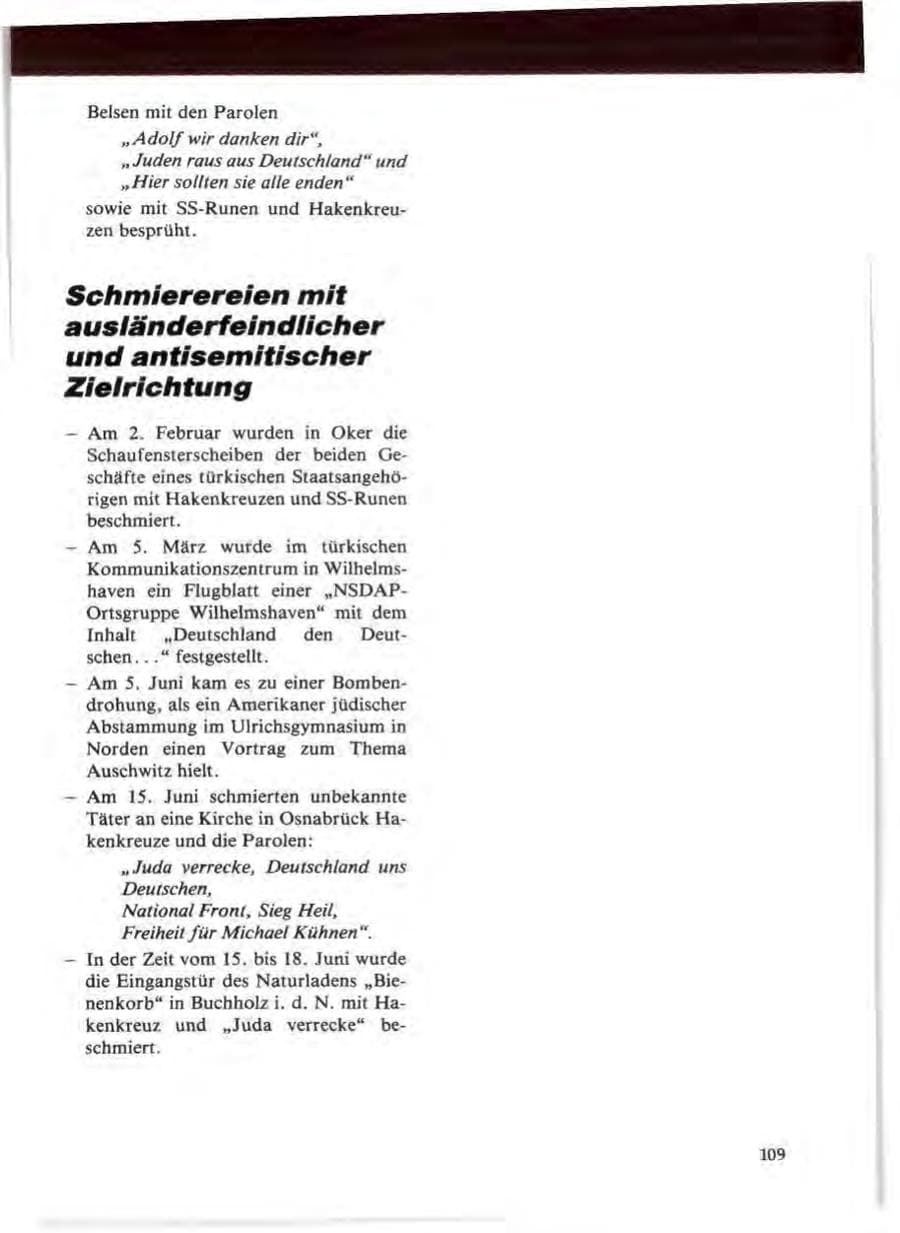 Seite 113 des Verfassungsschutzbericht 1985 Niedersachsen