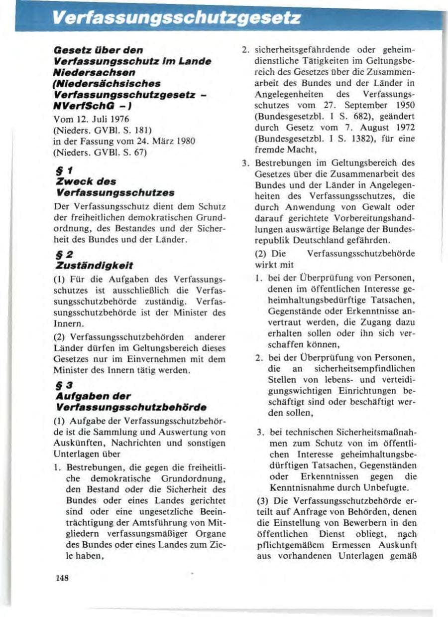 Seite 152 des Verfassungsschutzbericht 1985 Niedersachsen
