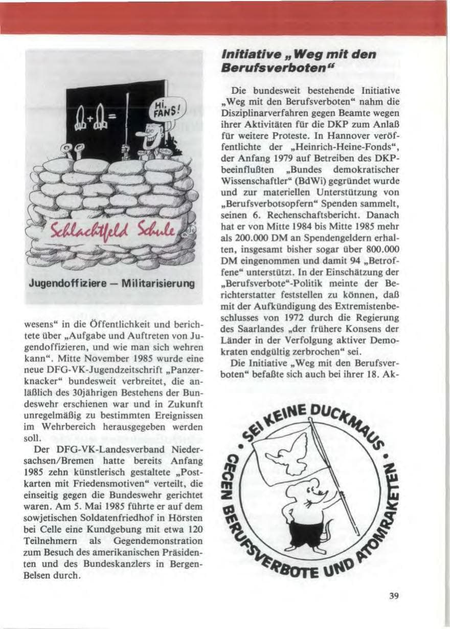 Seite 43 des Verfassungsschutzbericht 1985 Niedersachsen