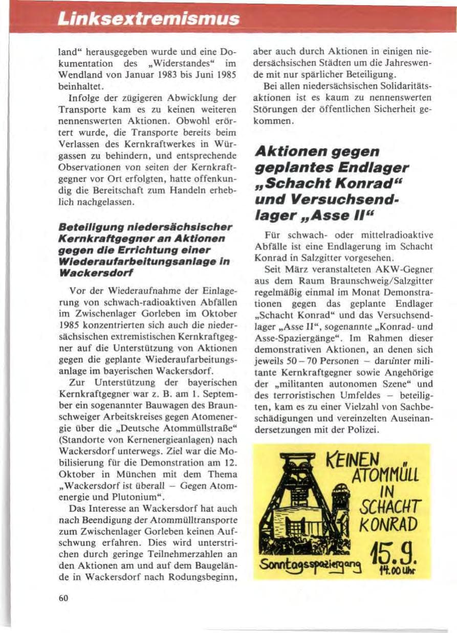 Seite 64 des Verfassungsschutzbericht 1985 Niedersachsen