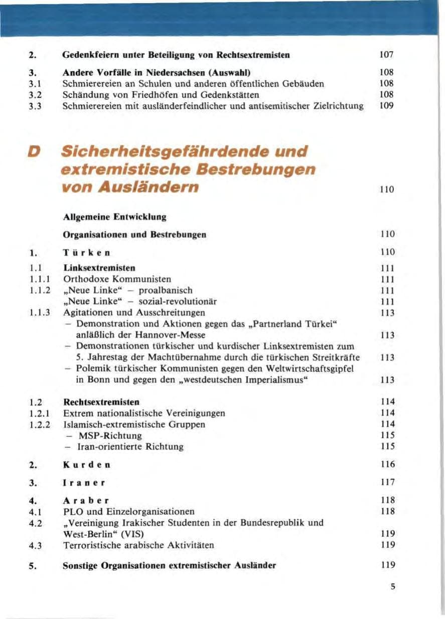 Seite 9 des Verfassungsschutzbericht 1985 Niedersachsen
