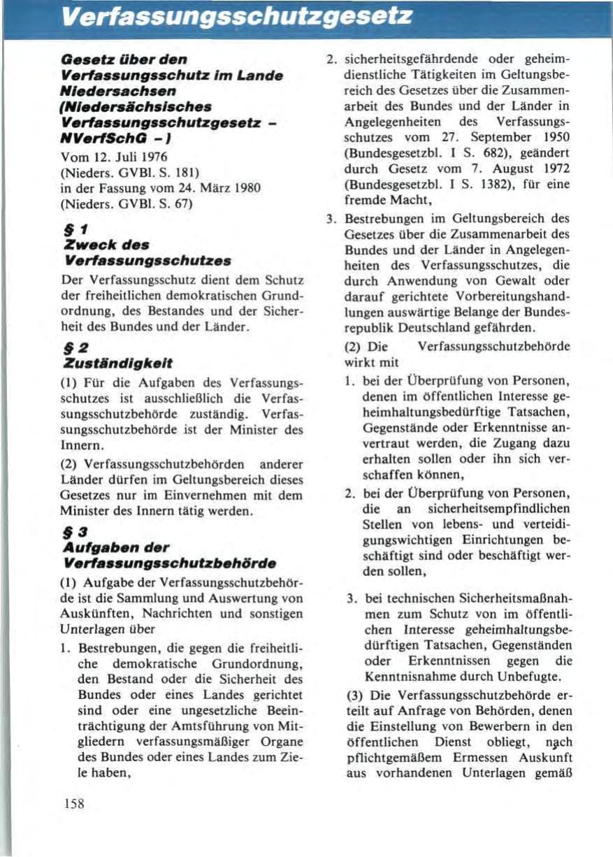 Seite 162 des Verfassungsschutzbericht 1986 Niedersachsen