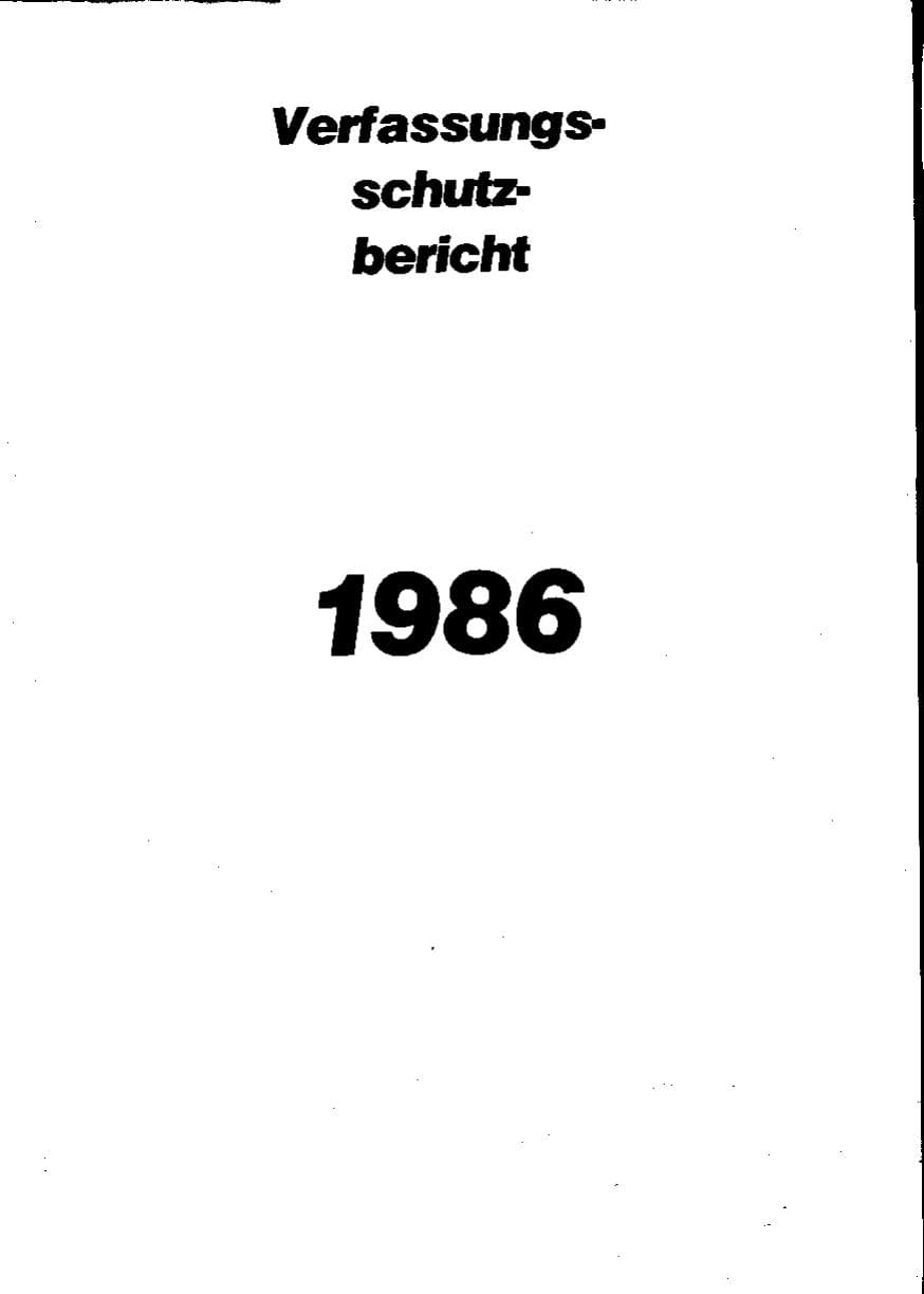 Seite 3 des Verfassungsschutzbericht 1986 Niedersachsen