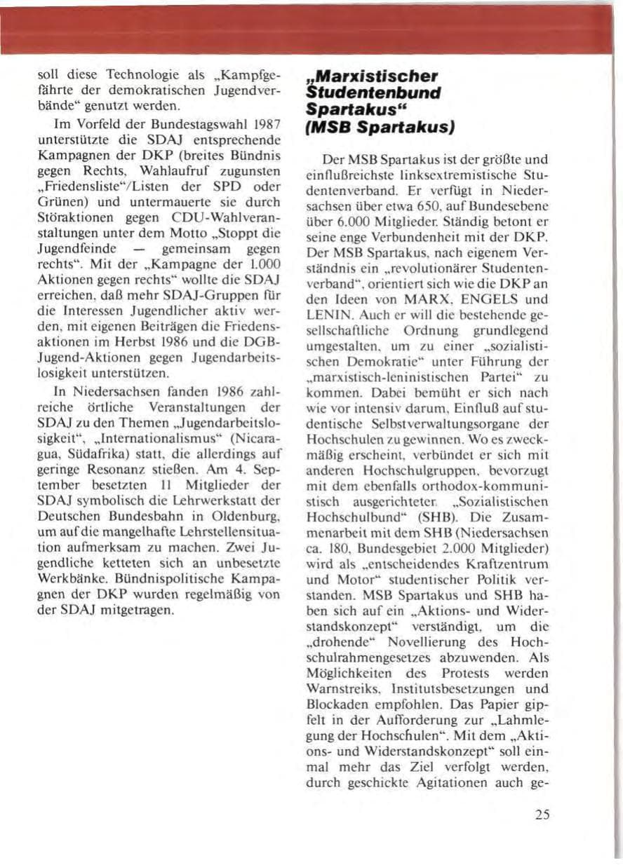 Seite 29 des Verfassungsschutzbericht 1986 Niedersachsen