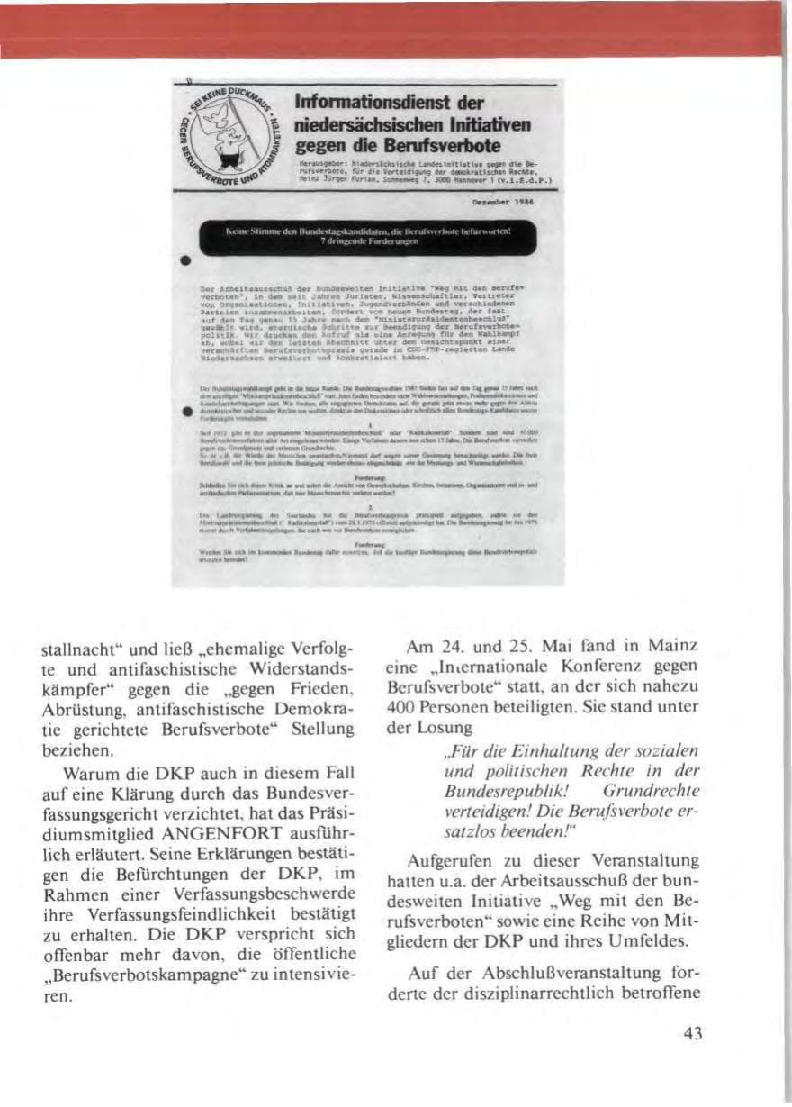Seite 47 des Verfassungsschutzbericht 1986 Niedersachsen