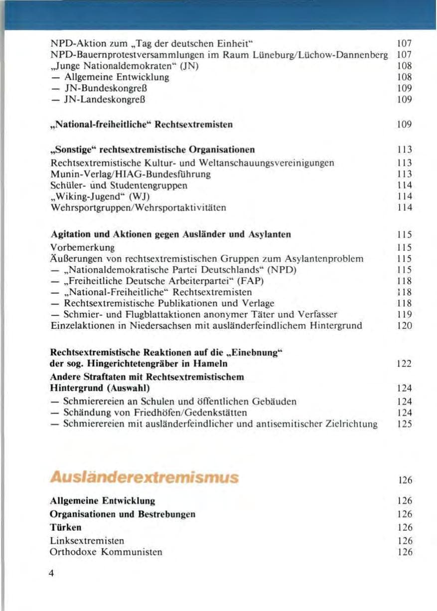 Seite 8 des Verfassungsschutzbericht 1986 Niedersachsen