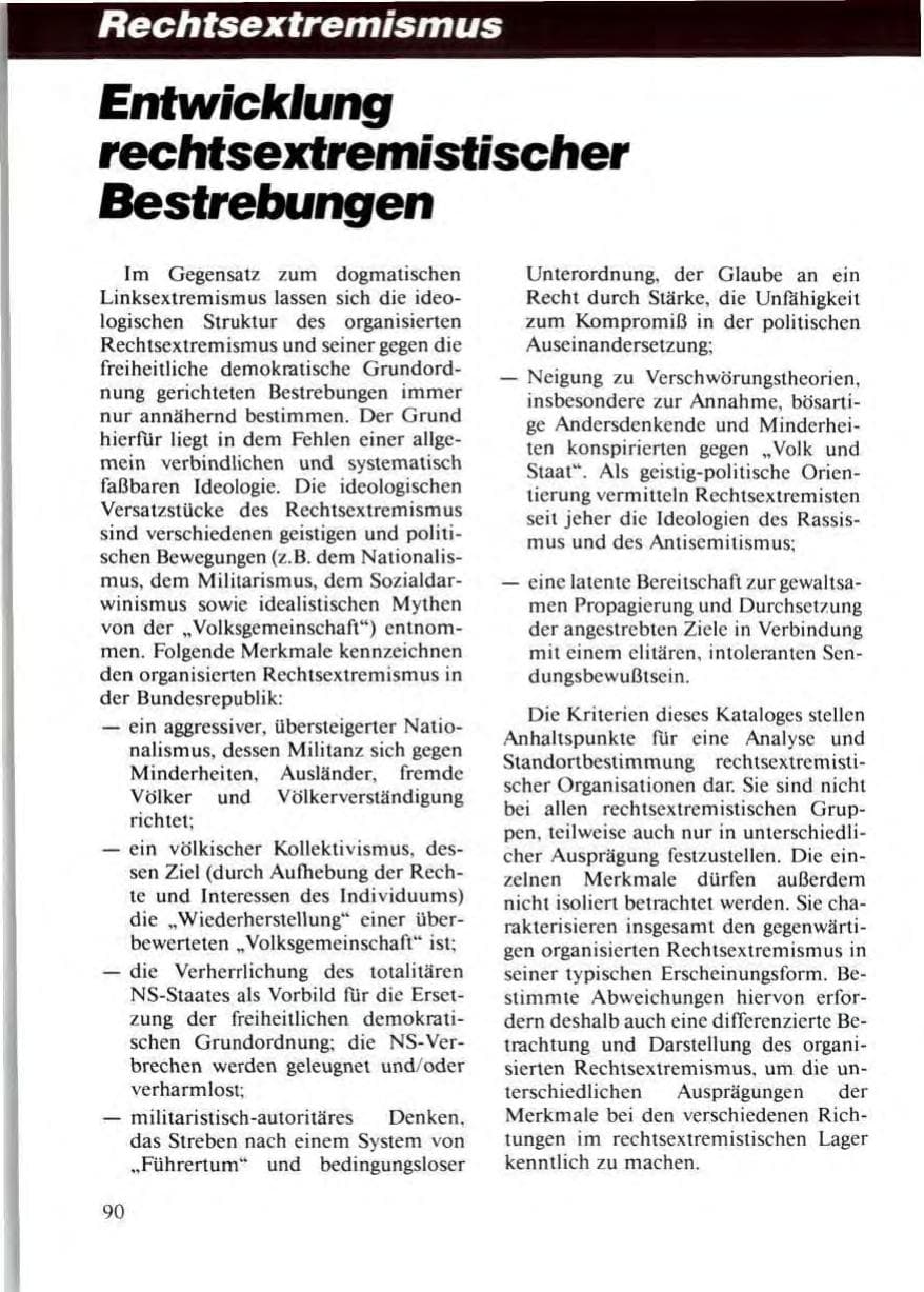 Seite 94 des Verfassungsschutzbericht 1986 Niedersachsen