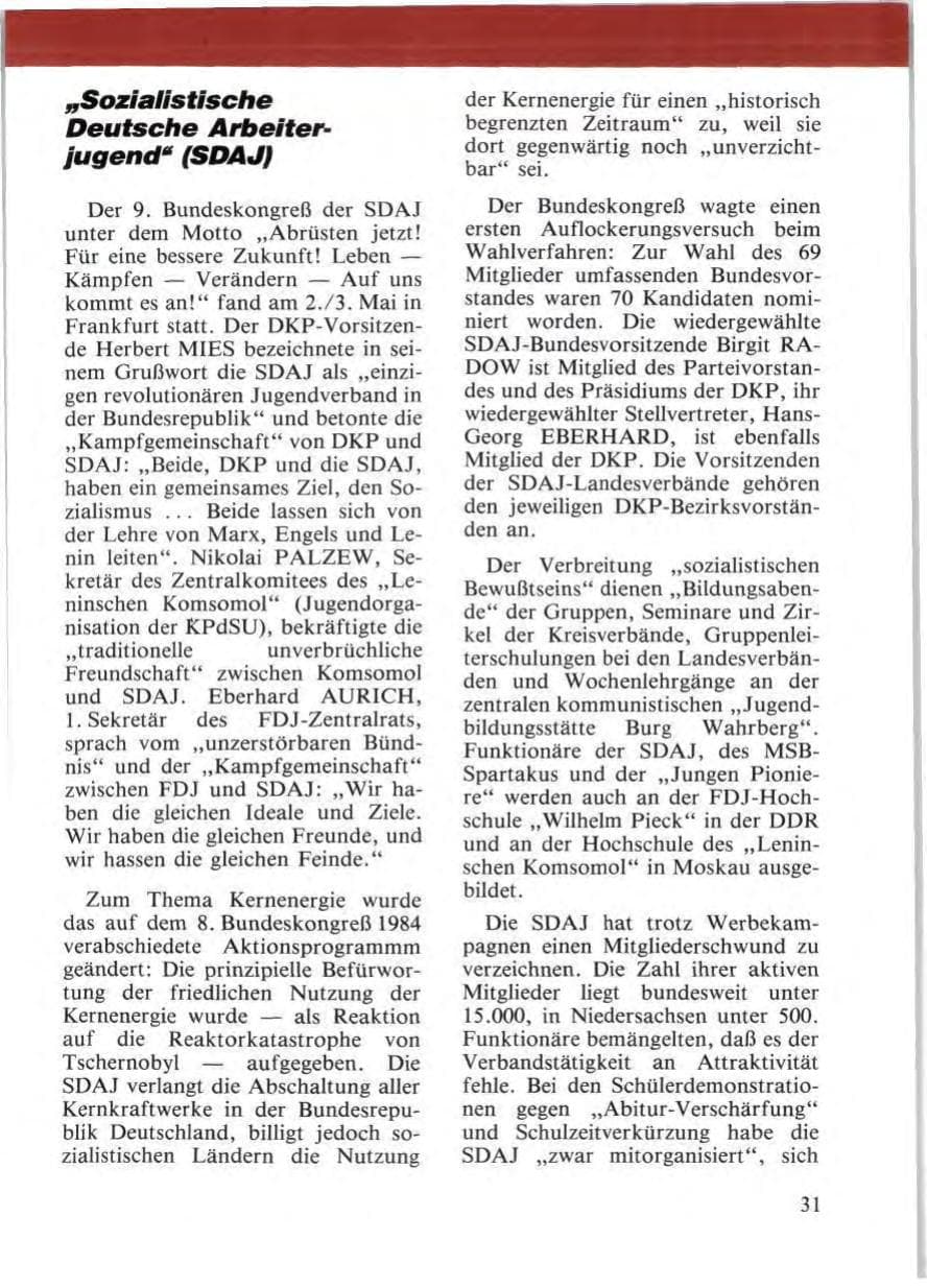 Seite 33 des Verfassungsschutzbericht 1987 Niedersachsen