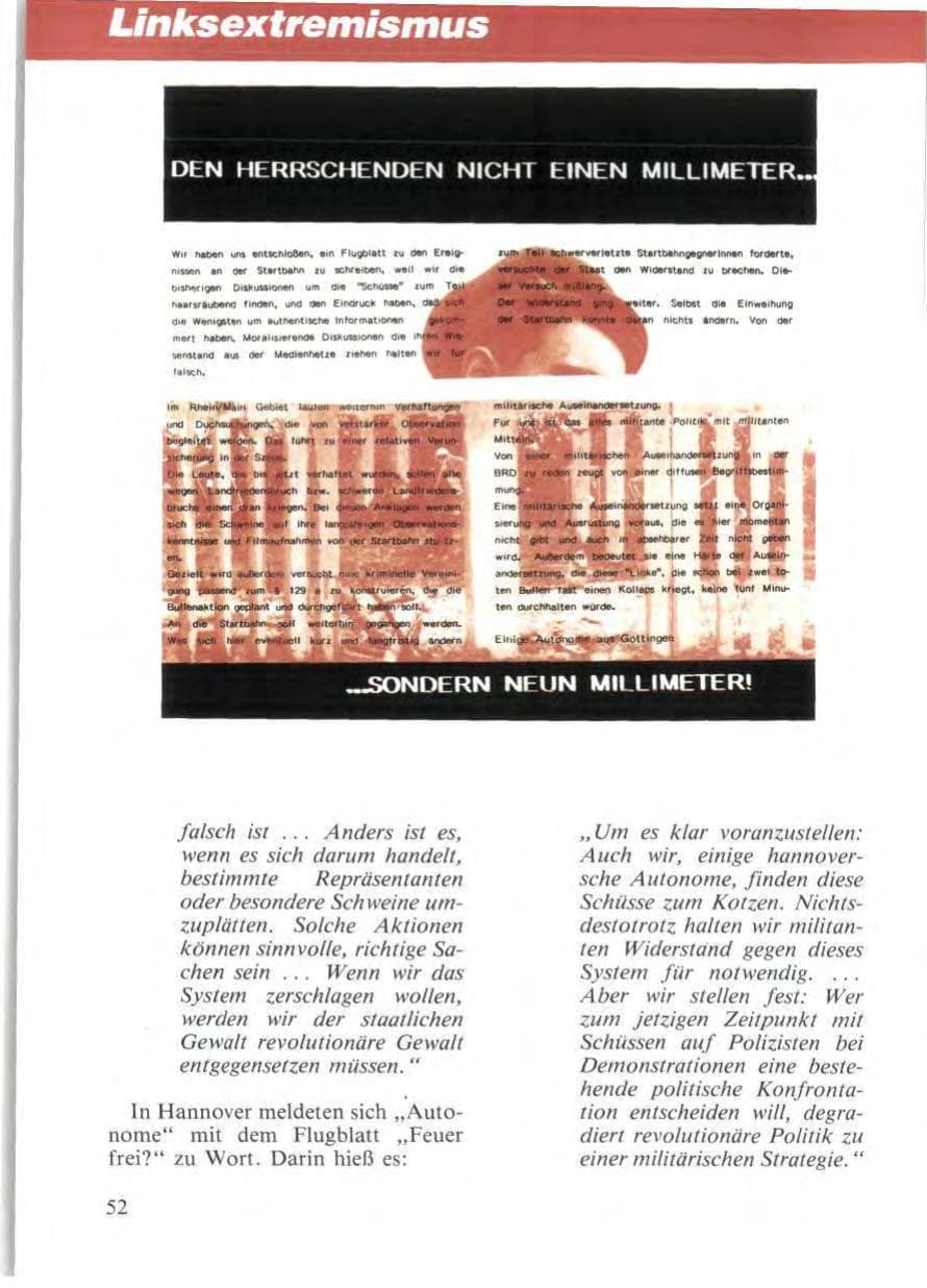 Seite 54 des Verfassungsschutzbericht 1987 Niedersachsen